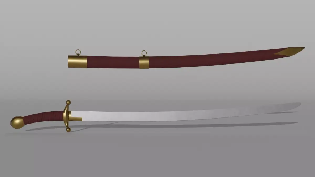 Turko Mongol Saber Low-poly 3D model