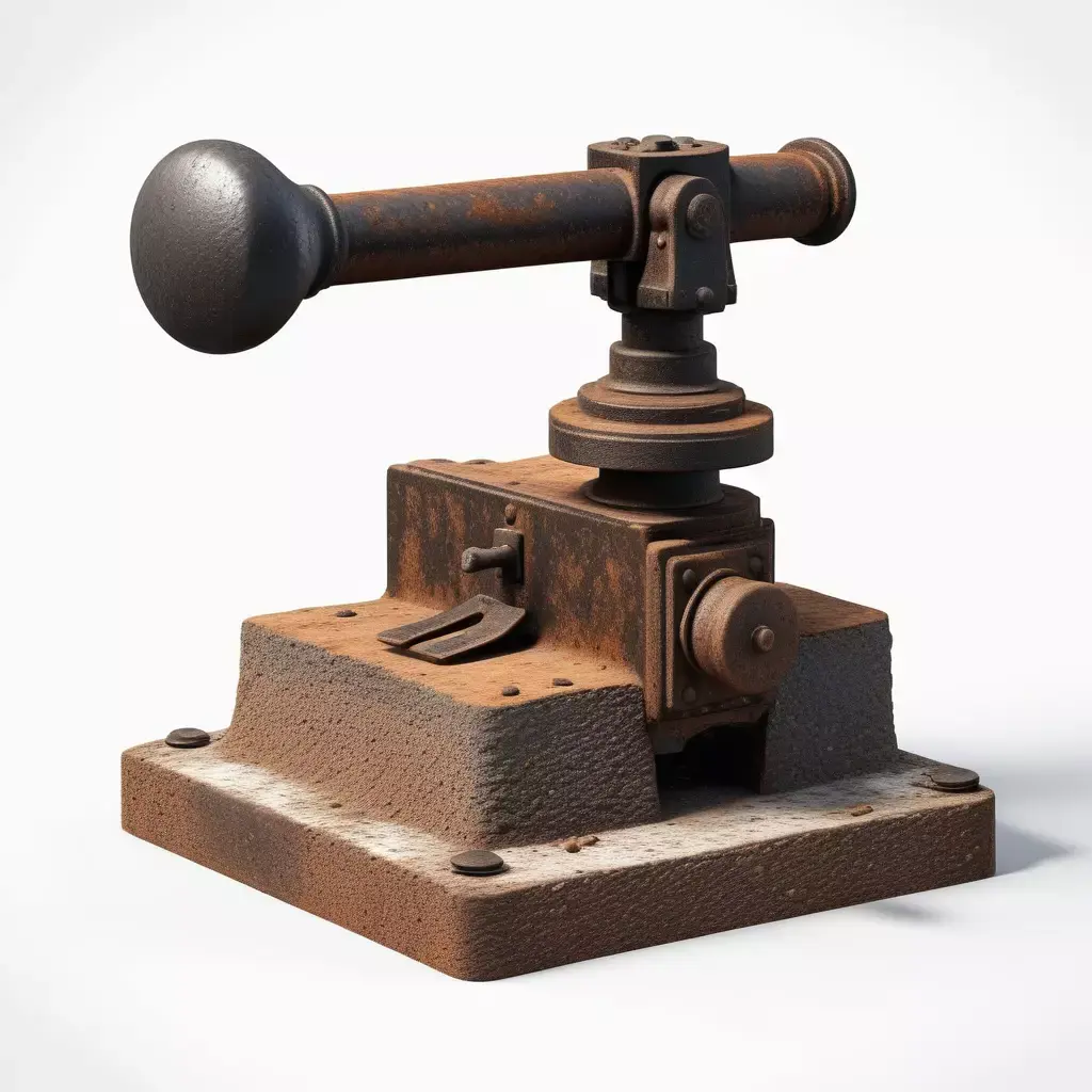 Rusty Industrial Lever Mechanism 3D model
