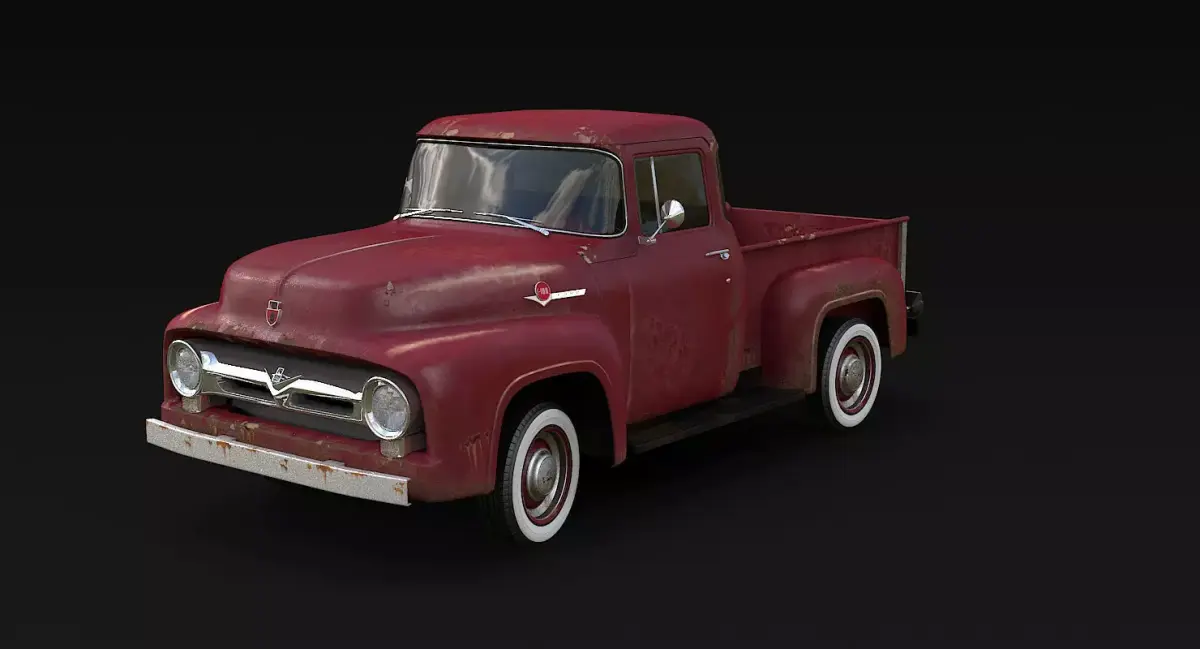 F-100 Rusted 3D model