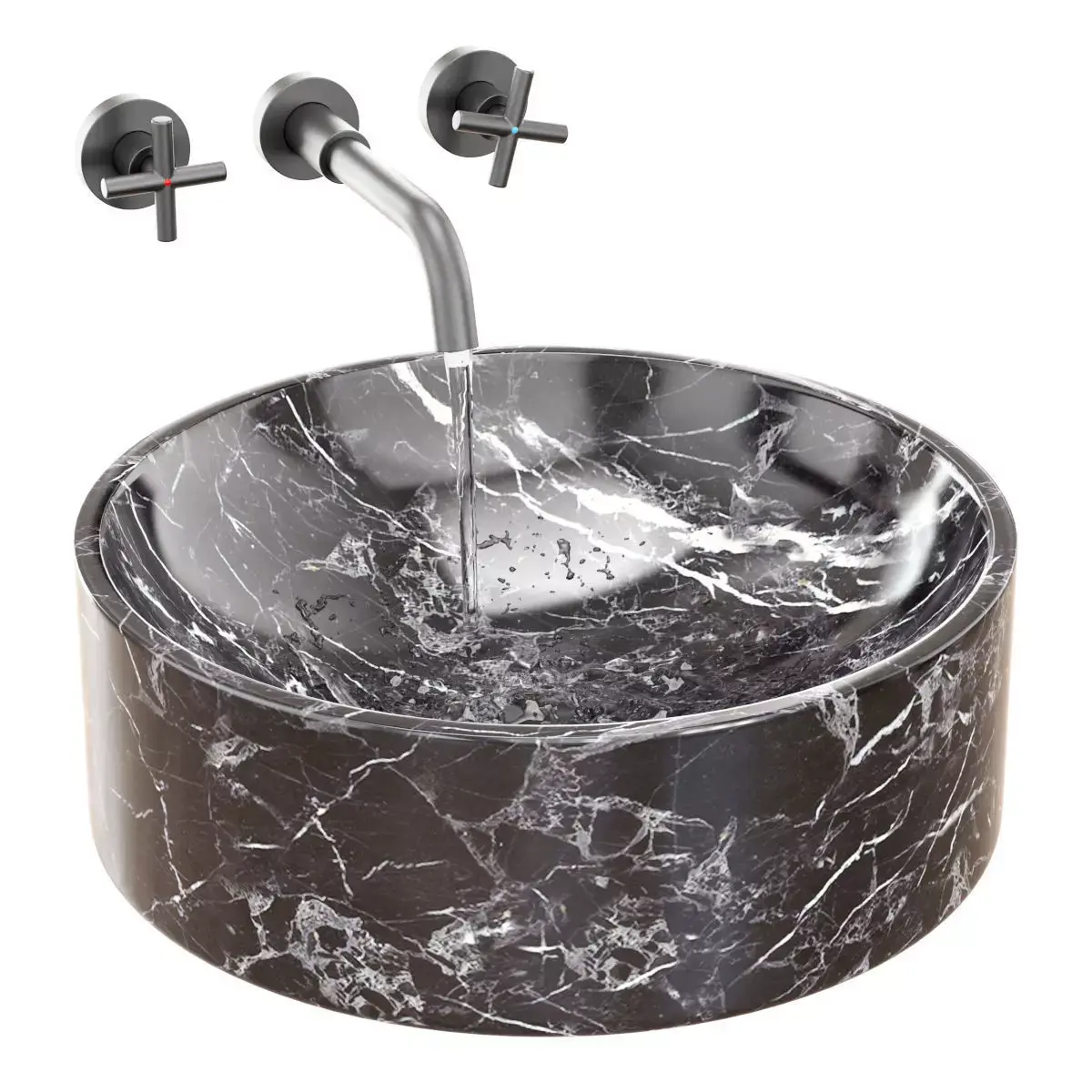 Black Kale Marble Sink 3D model