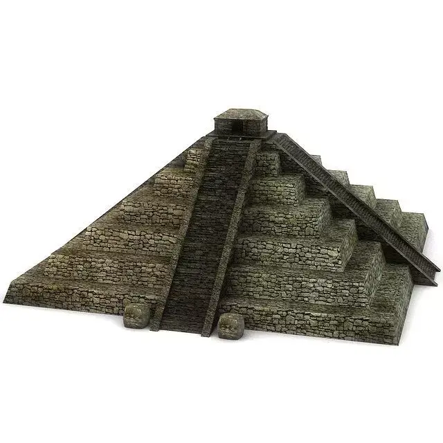Ancient stone pyramid Low-poly 3D model