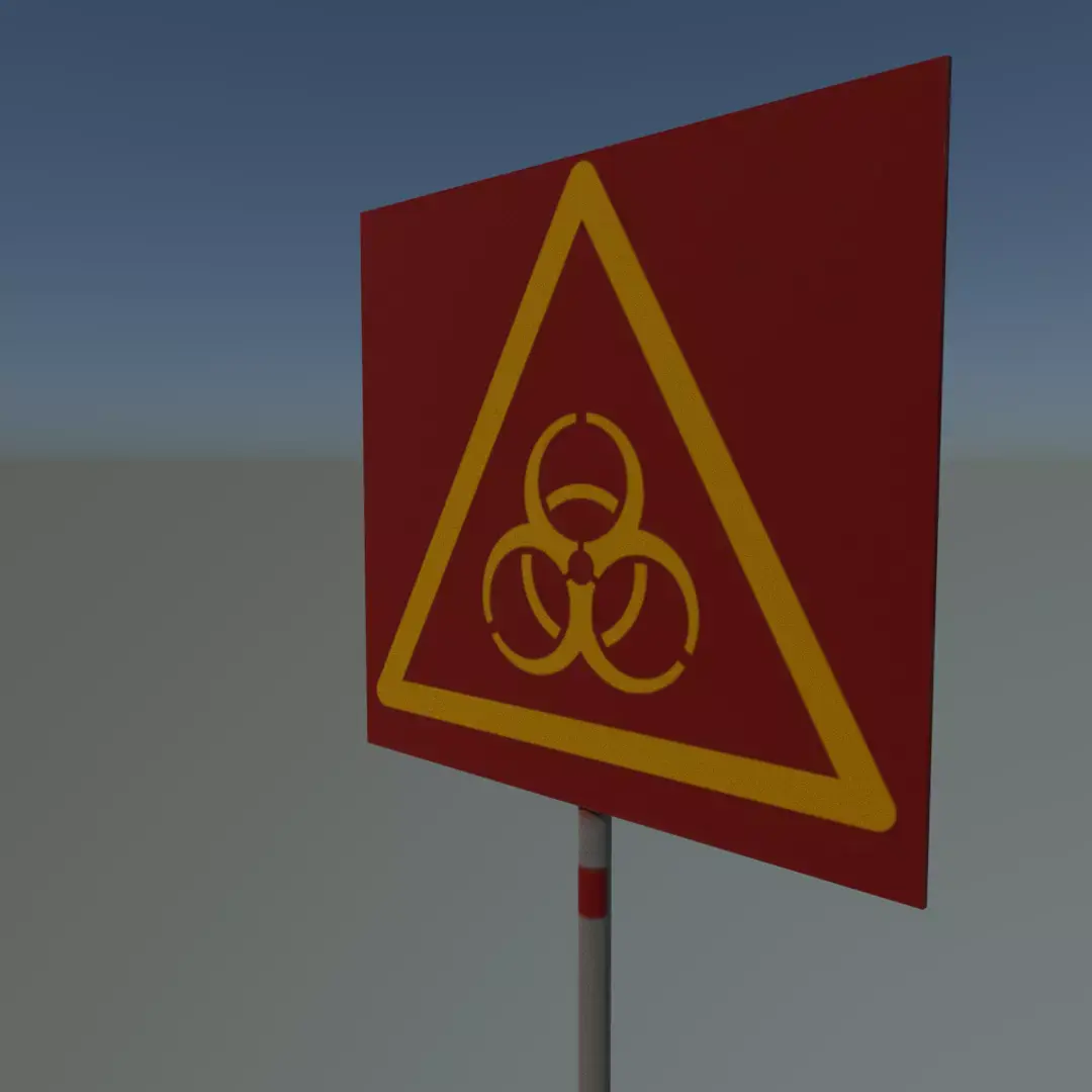 sign biohazard Free low-poly 3D model