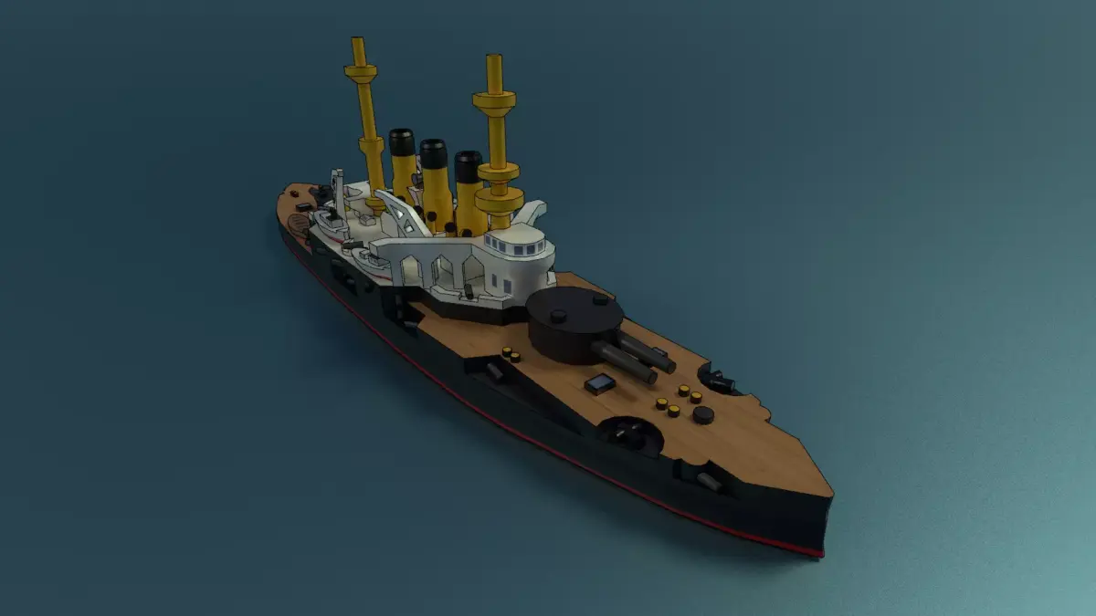 Cartoon Pre-Draednaught Potemkin-Panteleimon Low-poly 3D model