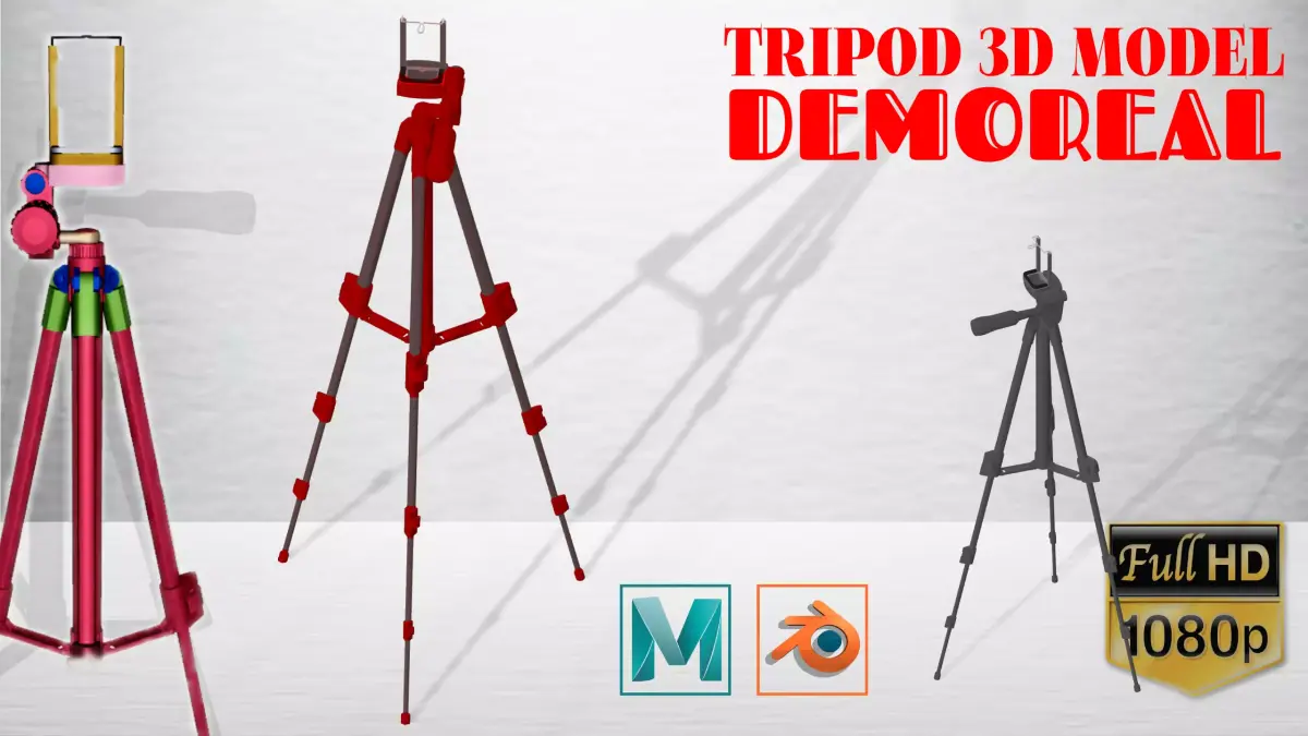 3D Tripod Low-poly 3D model