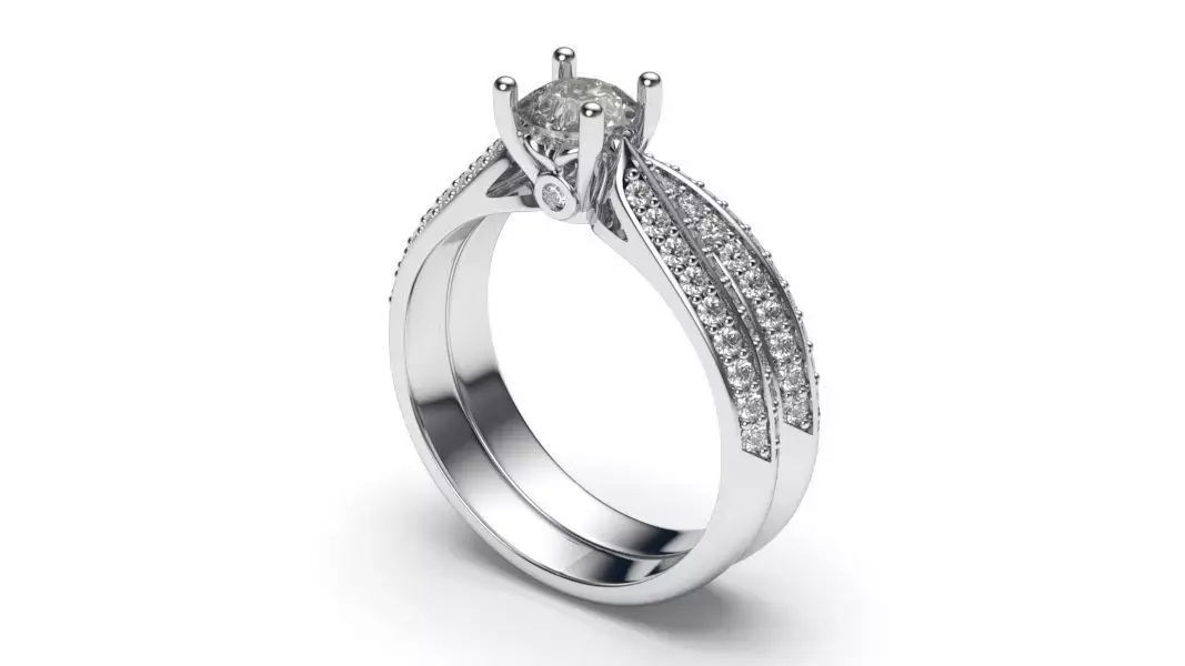 solitaire with ring sizes  9 part S90 3D print model
