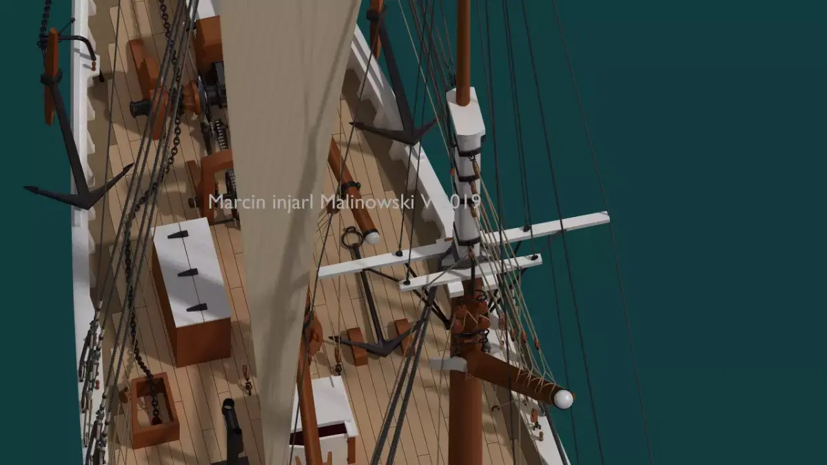 Bluenose 1921 schooner rigged historically accurate  3D model
