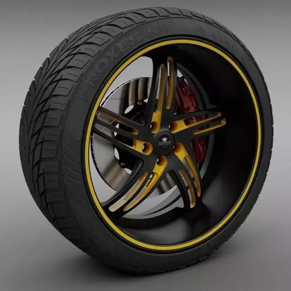 Savini Forged SV-20S Wheel and Tire 3D model