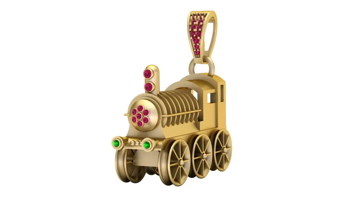 3D GOLD TRAIN PENDANT  3D print model