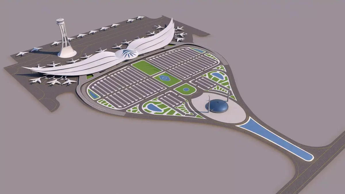 0142 - Airport Bird Wing Building 3D model