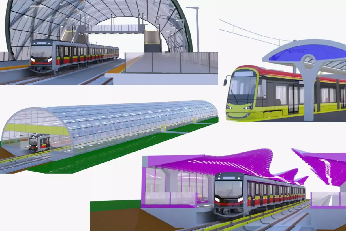 Warsaw tram and metro stations V 3D Model Pack