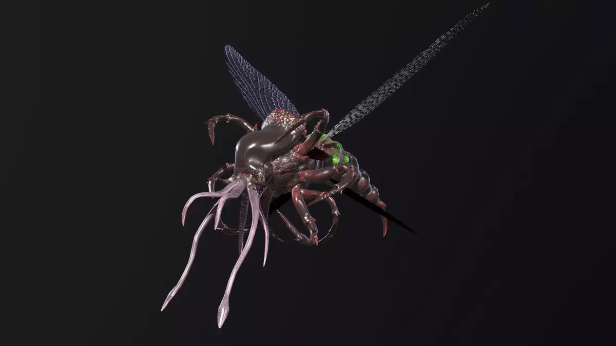Flying insect Low-poly 3D model