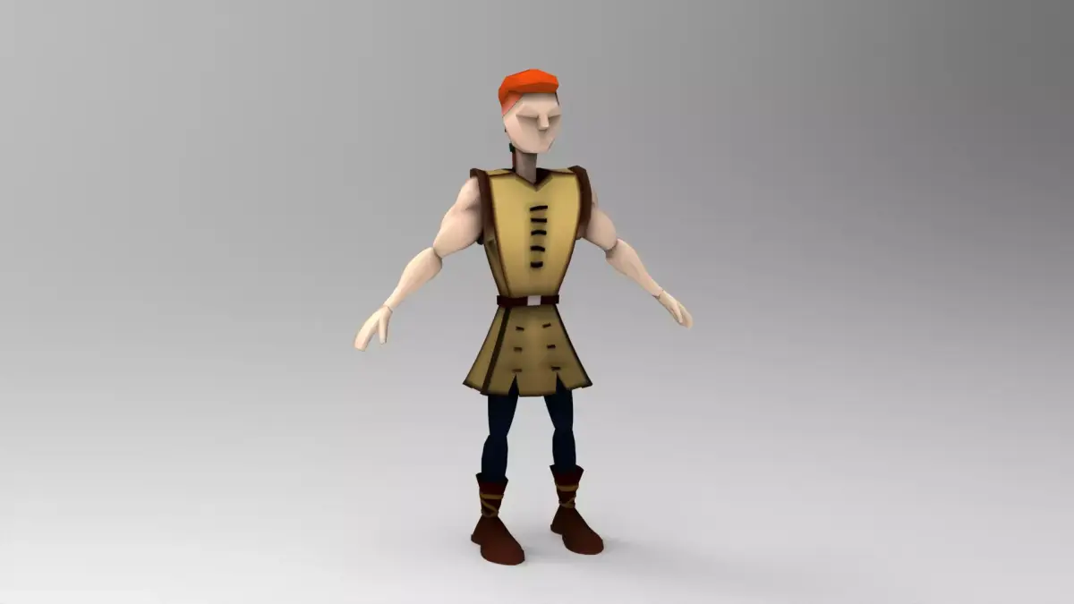The Lad - Young Enthusiastic Warrior Lowpoly Model Free low-poly 3D model