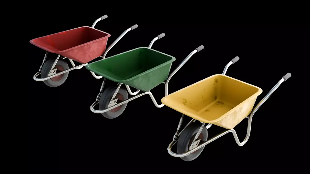 Wheelbarrow  Low-poly 3D model