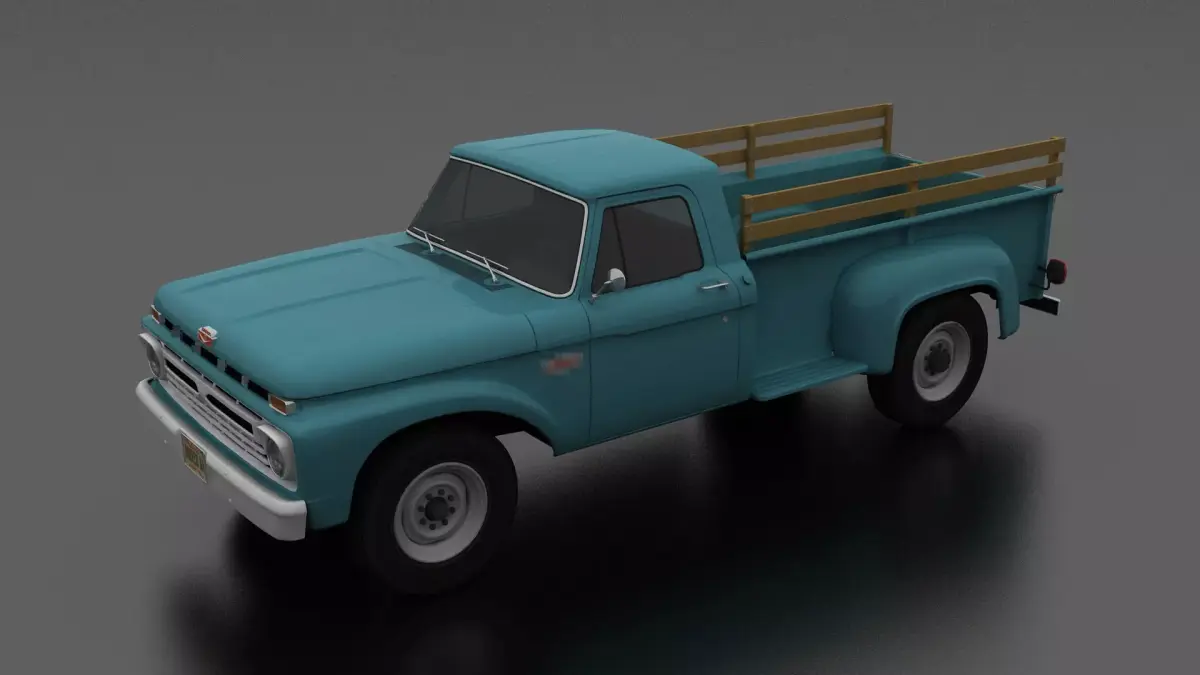 F-Series F-250 Flareside Pickup 1966 Low-poly 3D model