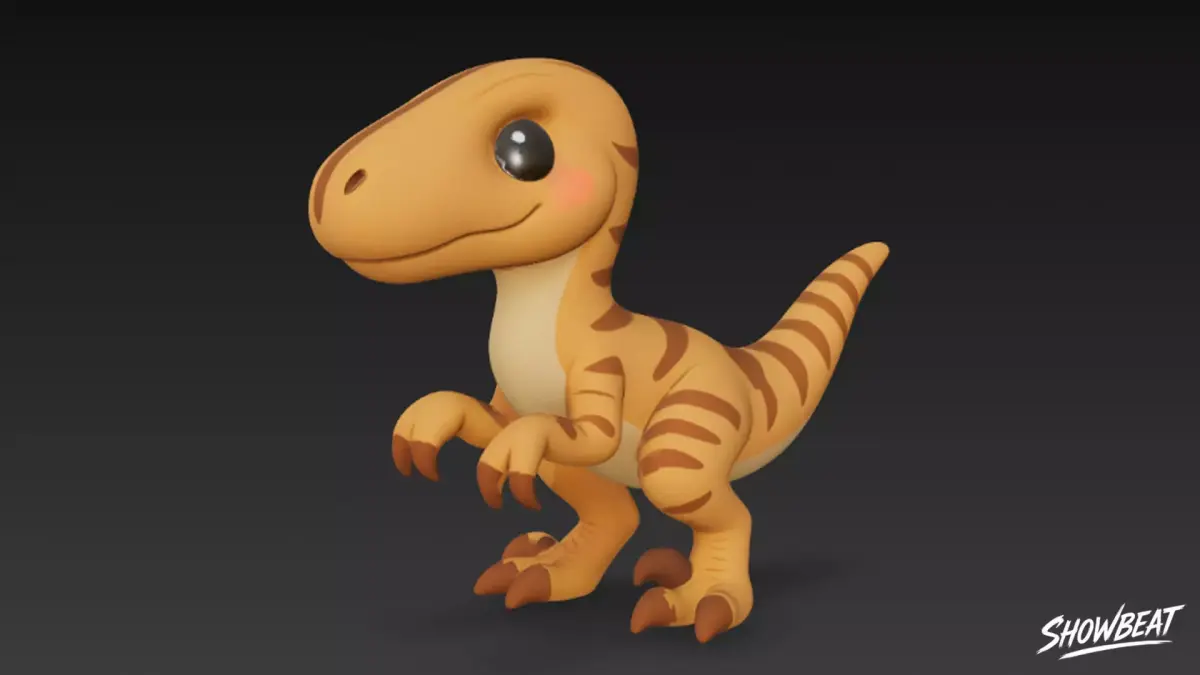 Cartoon Plush Velociraptor Low-poly 3D model