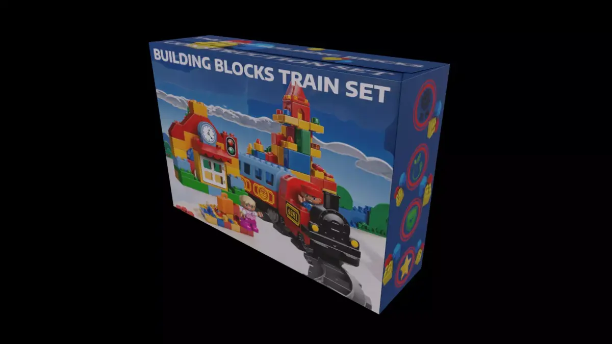 Building Blocks Train Set - GAME READY PBR Low-poly 3D model