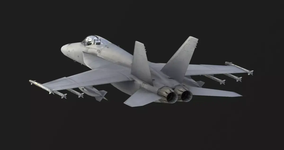 Boeing F18E Super Hornet VR Low-poly 3D model