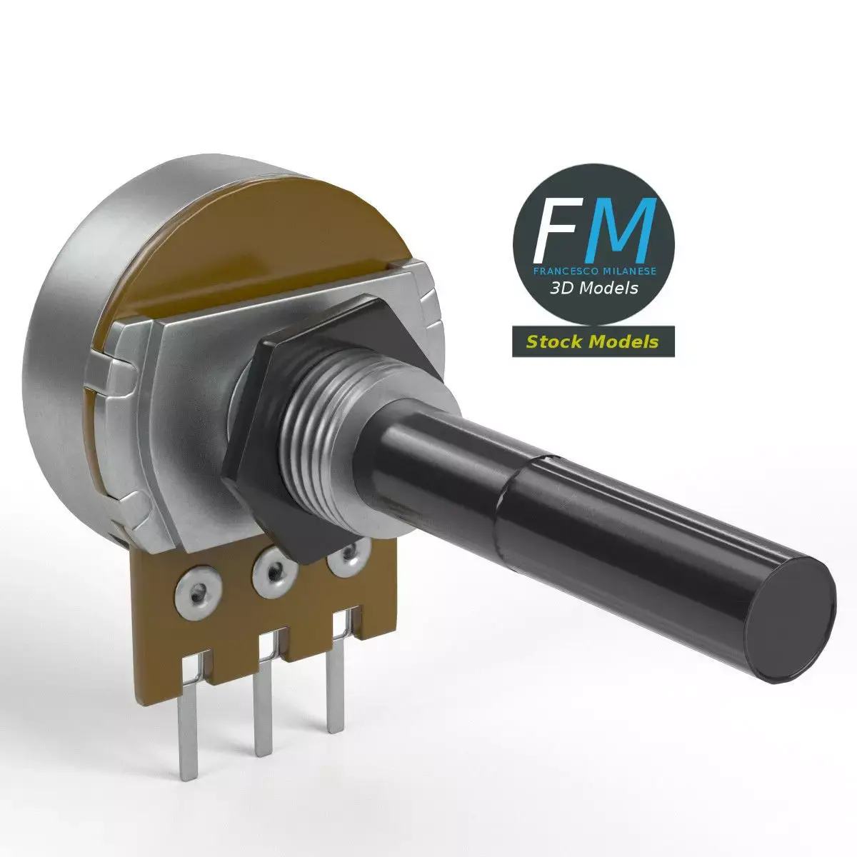 Single turn potentiometer 3D model