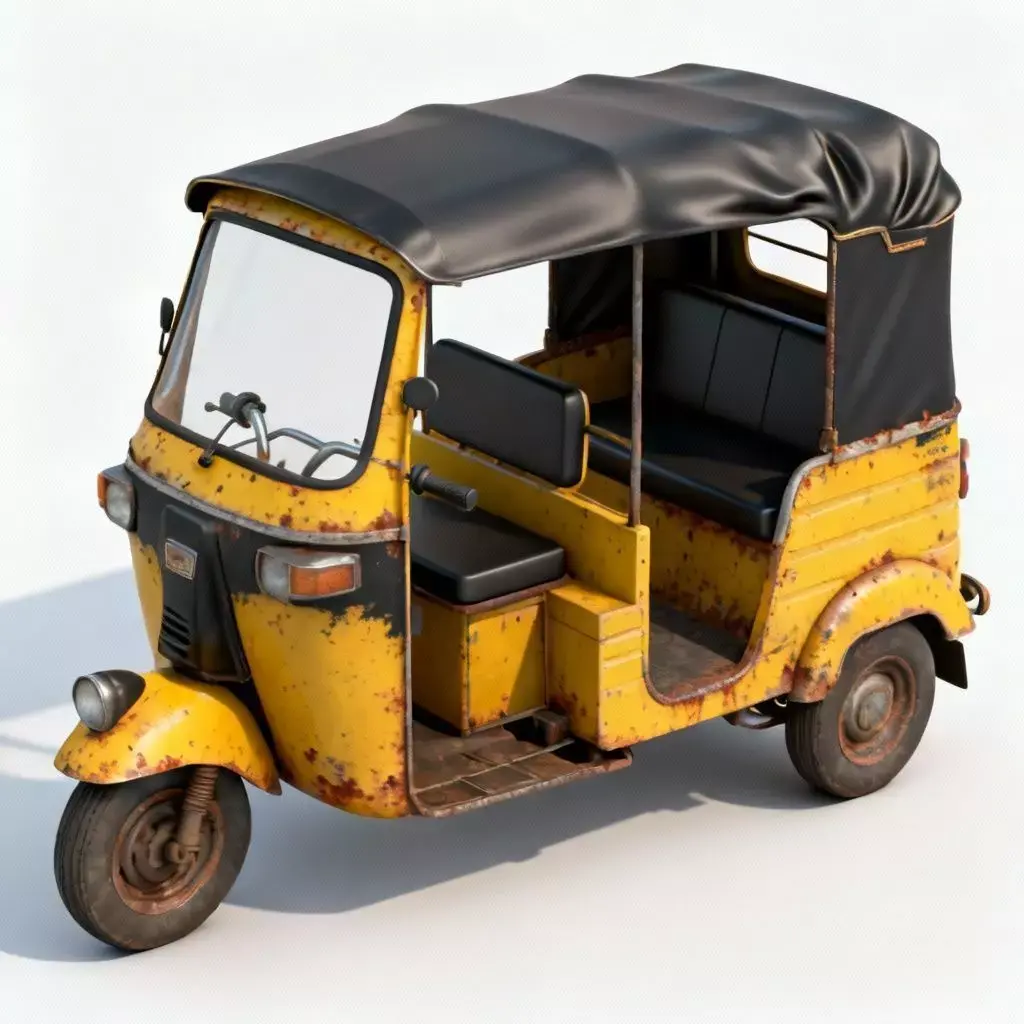 Asian Auto-Rickshaw Tuk-Tuk 3D Model Low-poly 3D model