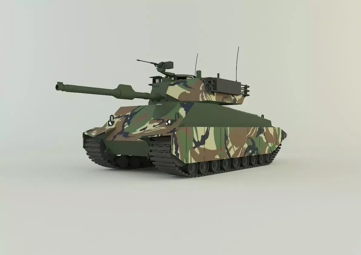 Sherman II model military tank 3D model