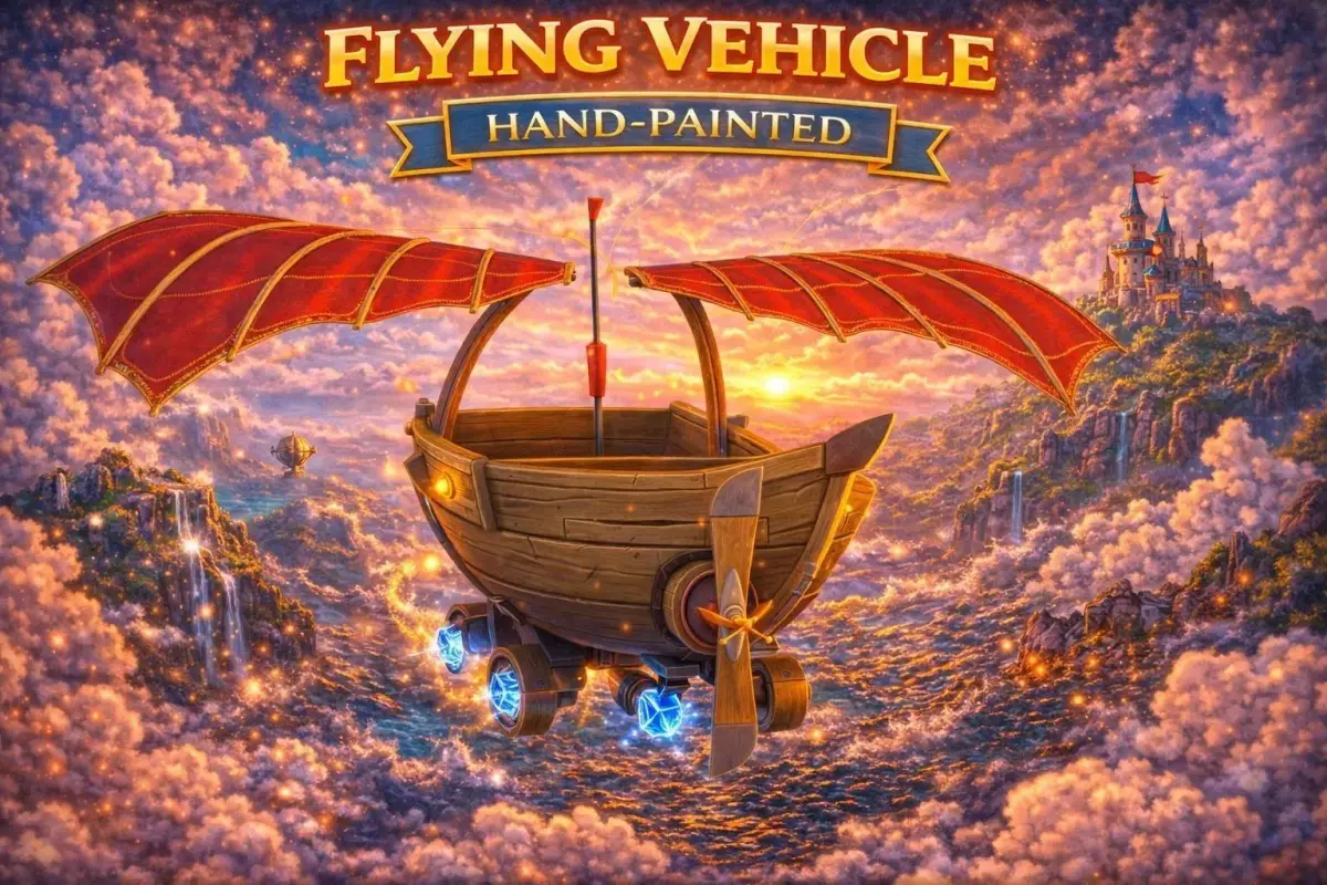 Flying Vehicle Hand-Painted Low-poly 3D model