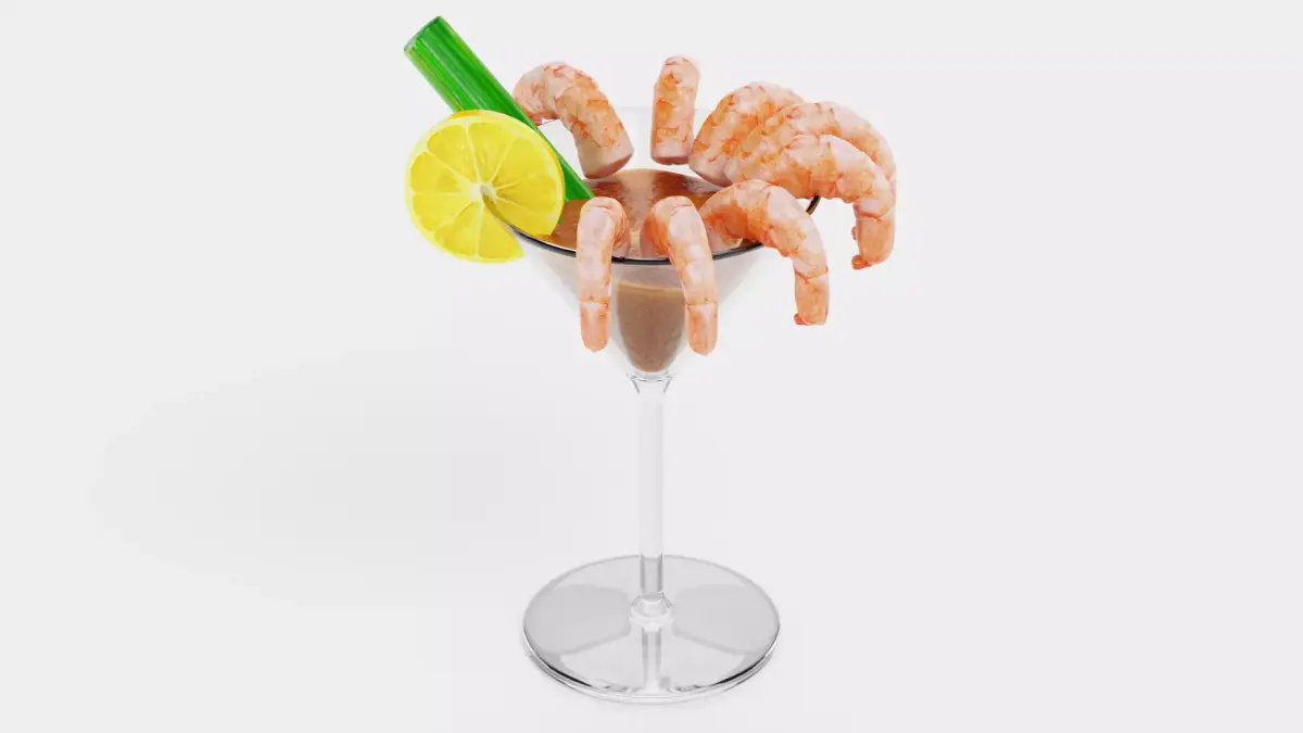 Shrimp Cocktail - Realistic Appetizer Food Scene 3D model