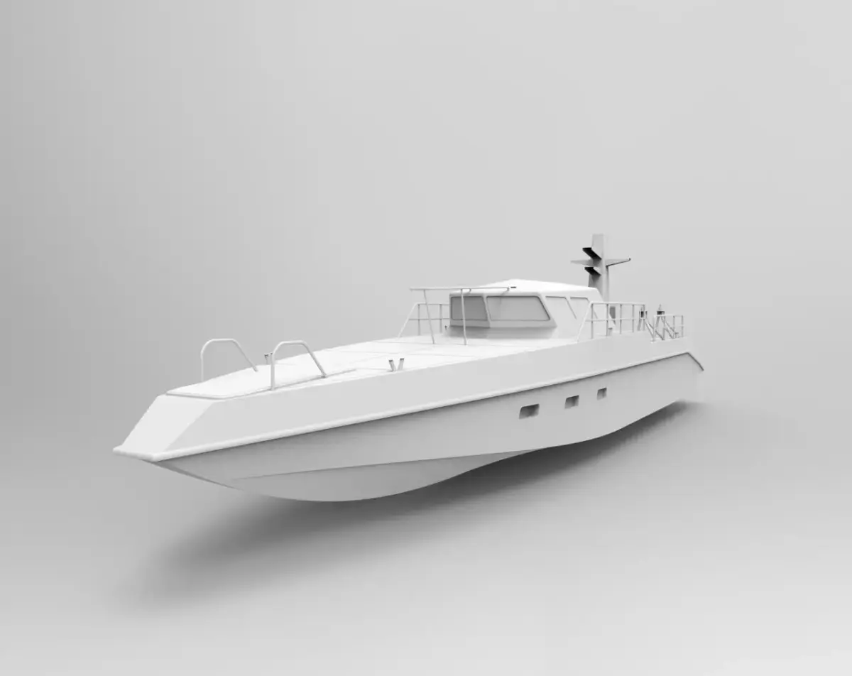 Aluminium Boat Low-poly 3D model