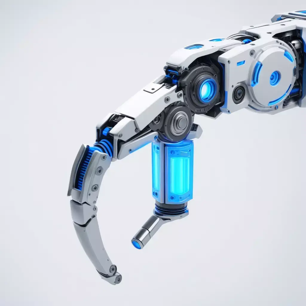 Cybernetic Arm with Glowing Joints 3D model