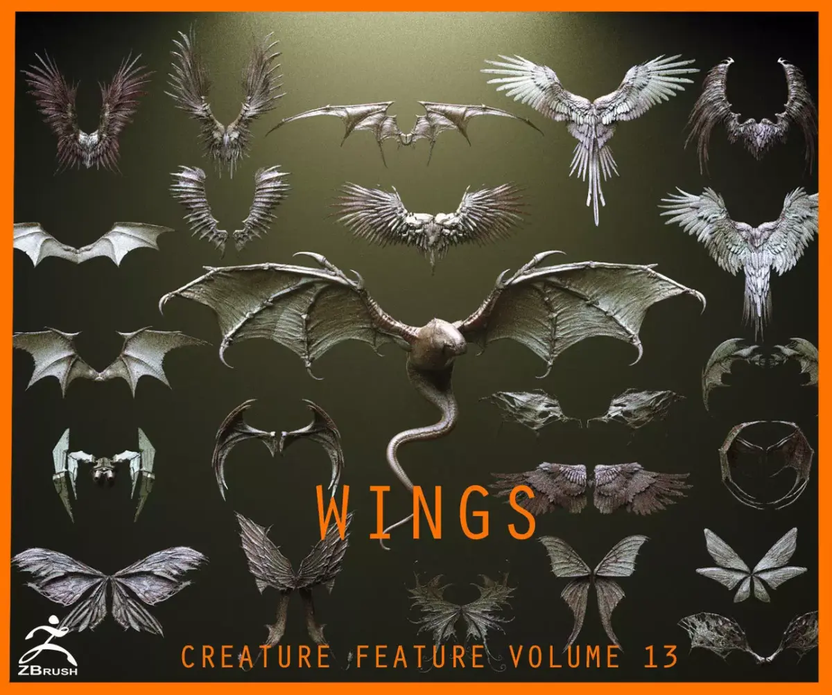WINGS - 33 CREATURES MESHES 3D model