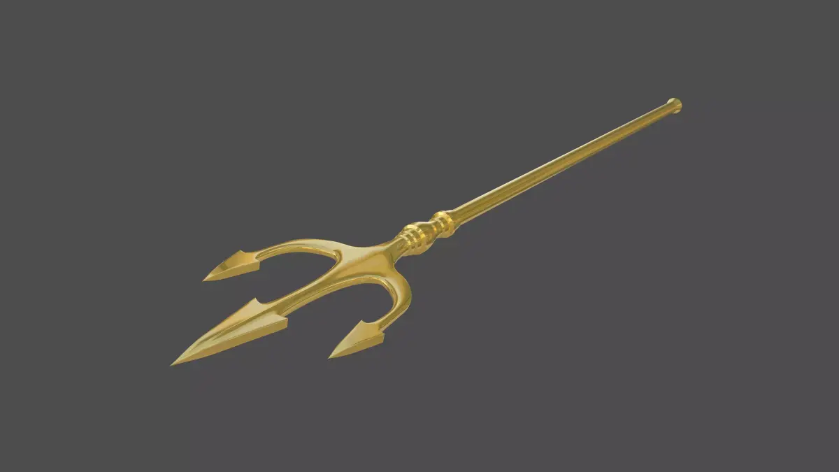 Trident golden spear 3D model
