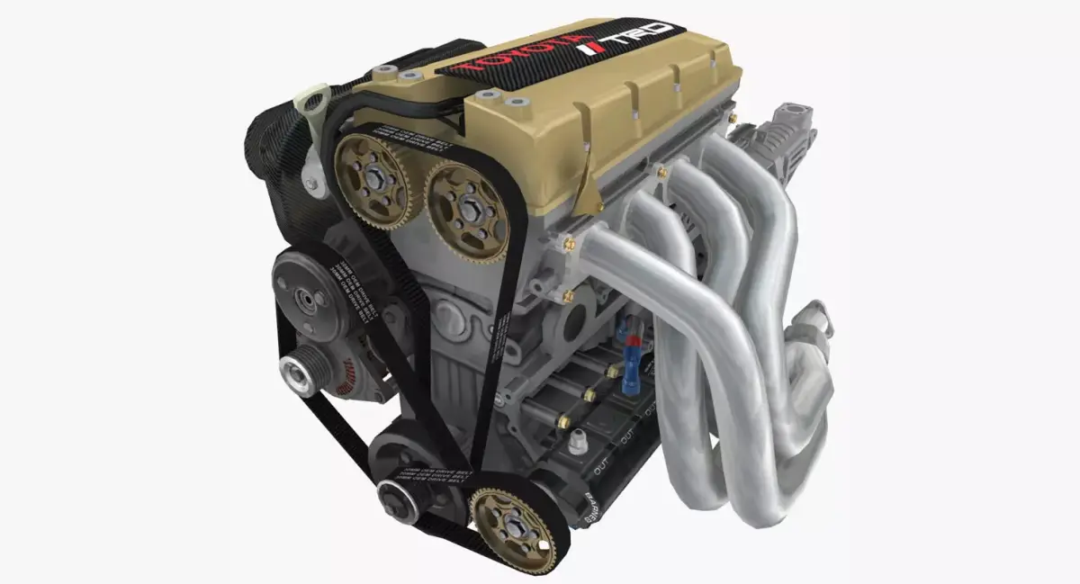 Toyota TRD 4AGE Formula Atlantic engine Low-poly 3D model