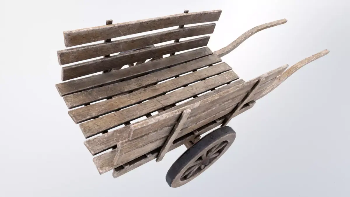 Wooden Wagon Low-poly 3D model buy