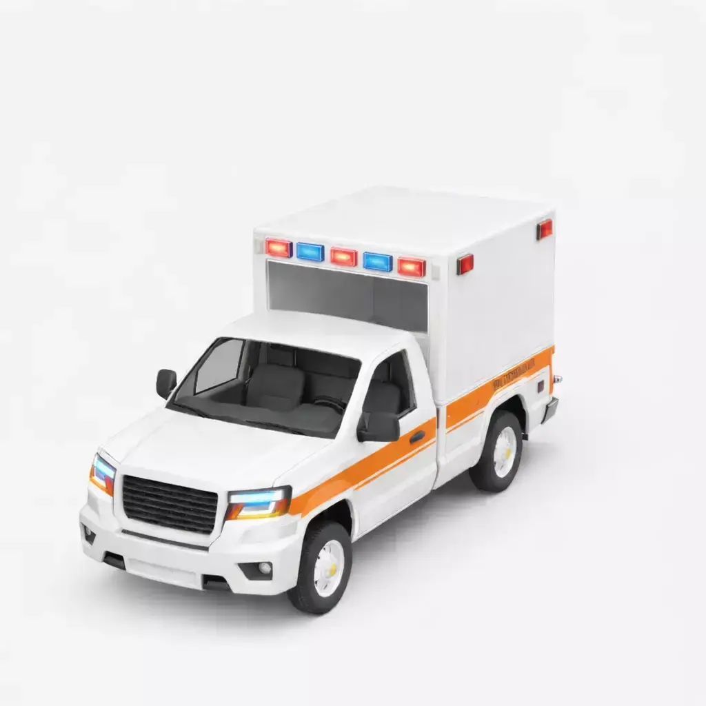 Ambulance 3D Model Emergency Medical Response Vehicle 02 3D model
