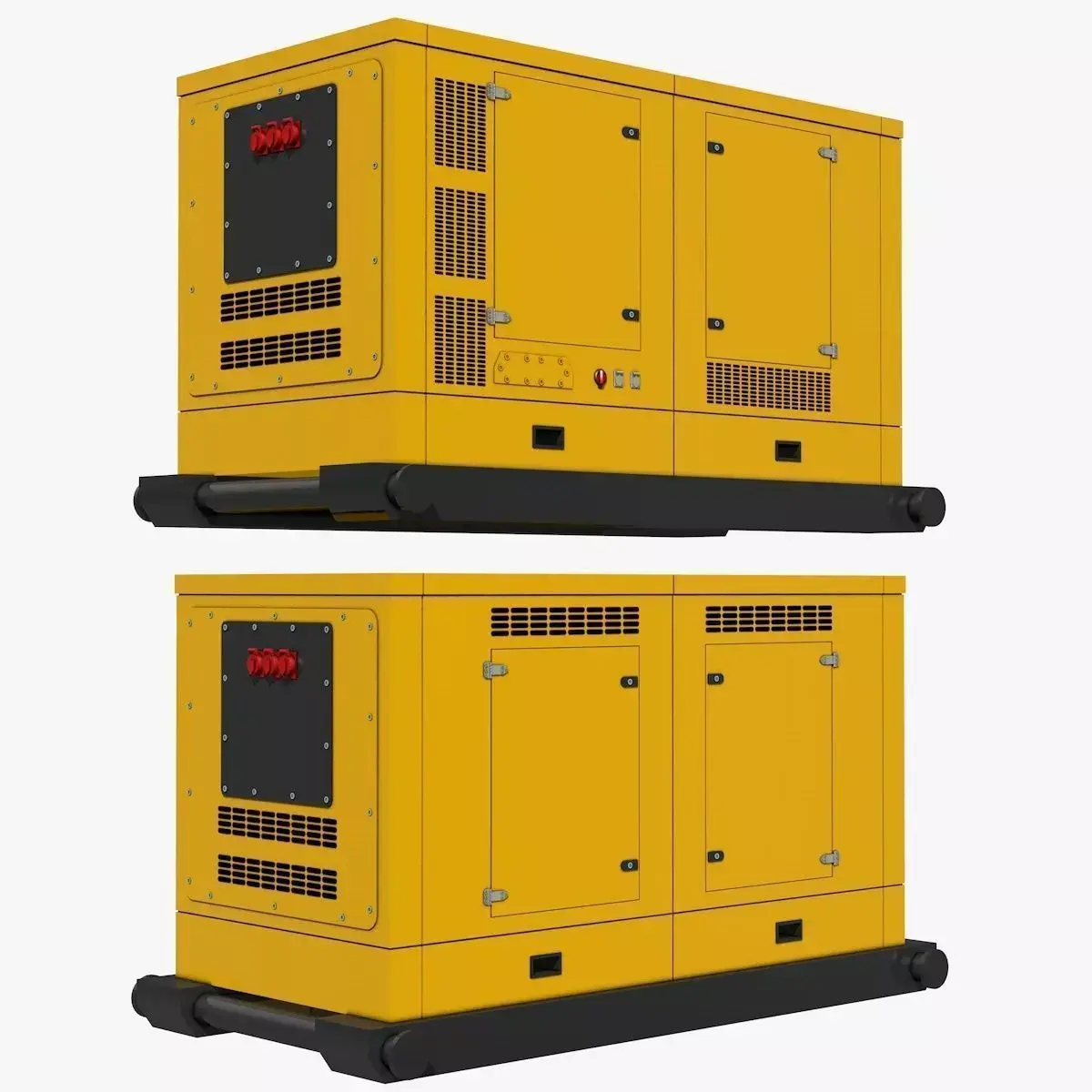 Yellow Industrial Gas Generator 3D model