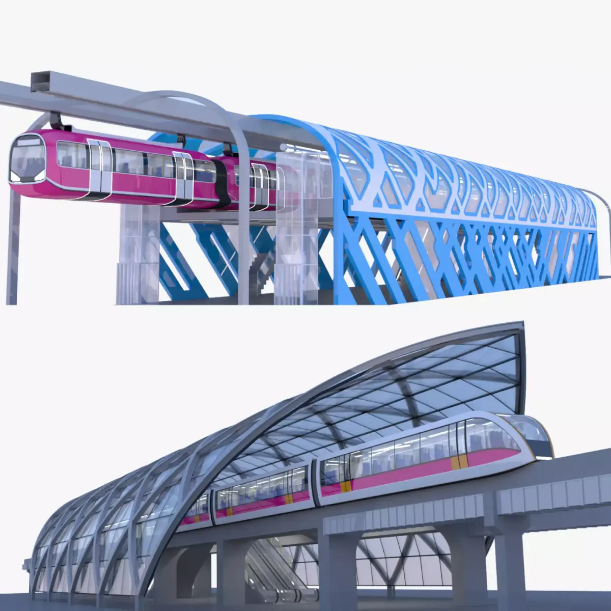 Monorail stations 2024 collection II 3D Model Pack purchase
