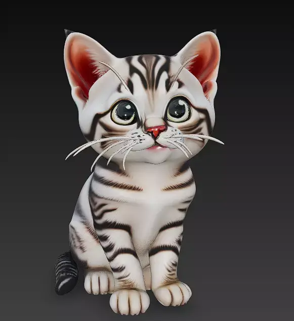 Optimized Low-Poly Kitten 3D Model UE5- Unity Real-Time Ready Low-poly 3D model buy