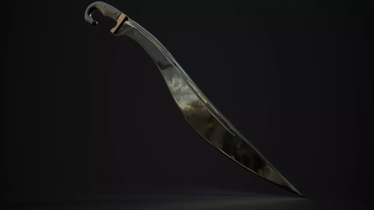 Greek Falcata Sword Low-poly 3D model