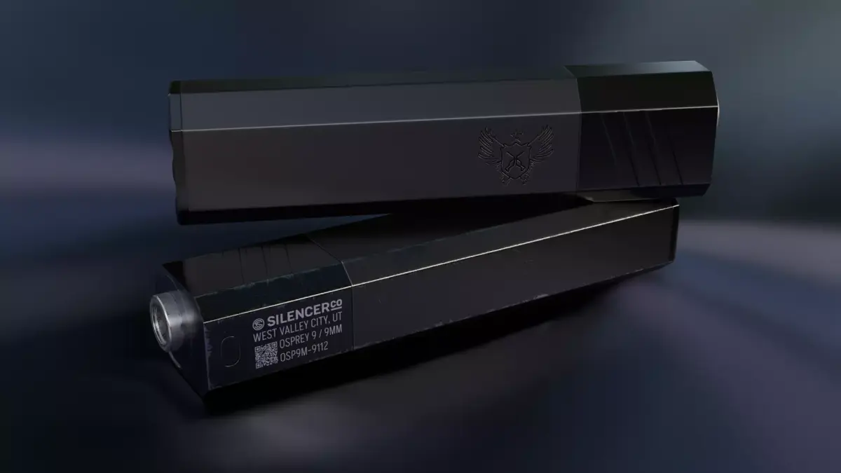 SilencerCo Osprey Suppressor Low-poly 3D model