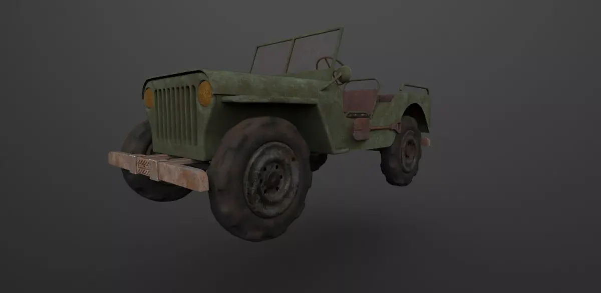 Rusty Jeep 3D Model Low-poly 3D model