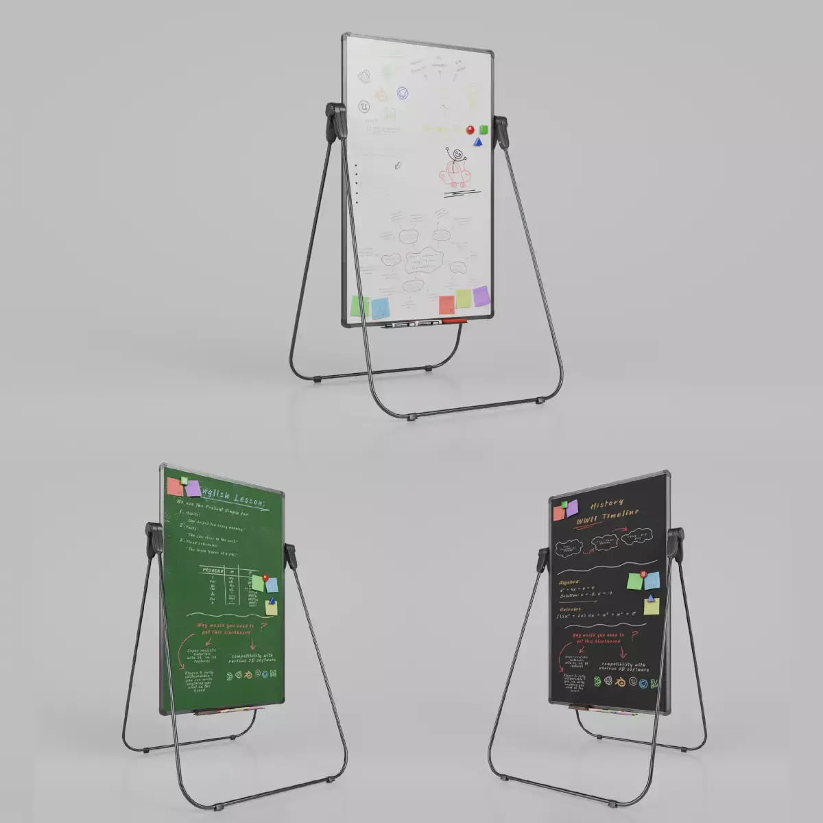 Professional U Stand Tall Writing Boards - Customizable Trio Set 3D Model Pack