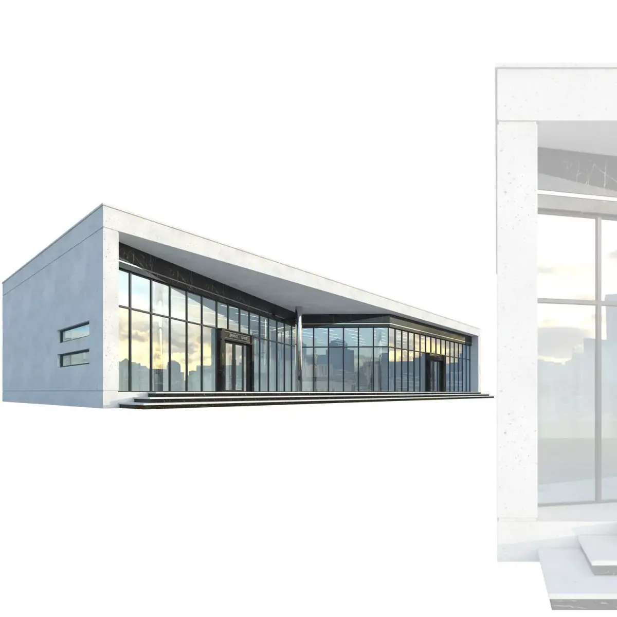 Modern Commercial Building No6 Low-poly 3D model