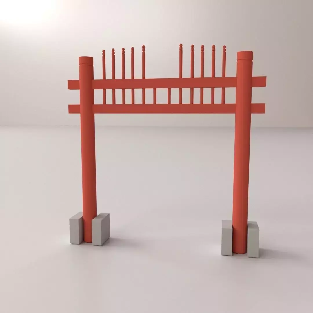 Hongsalmun japanese gate 3D model