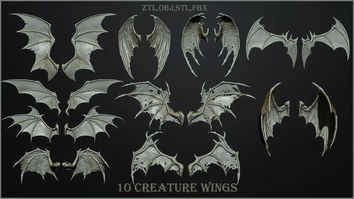 10 Creature wings  3D model