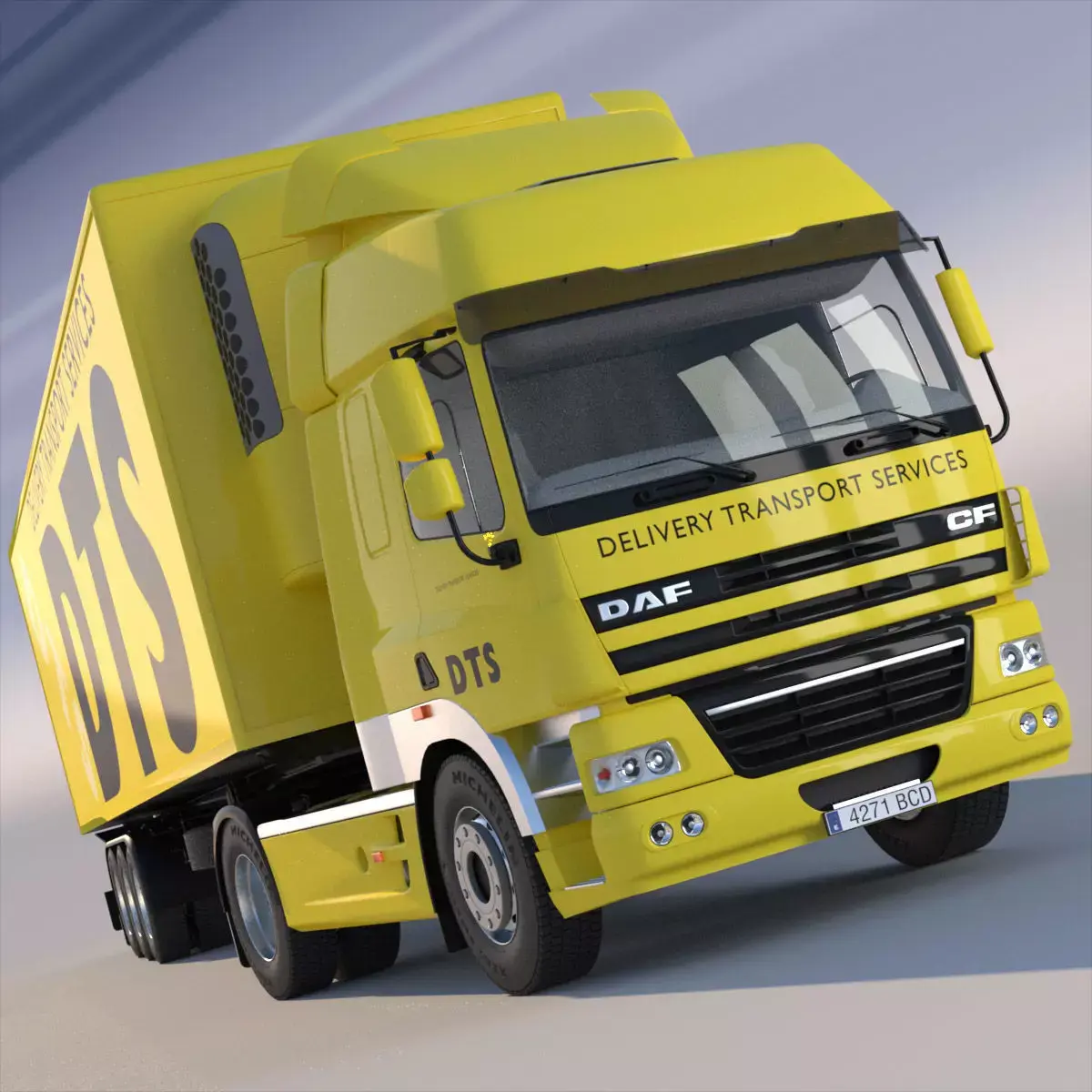DAF CF Cab With Refrigerated trailer 3D model