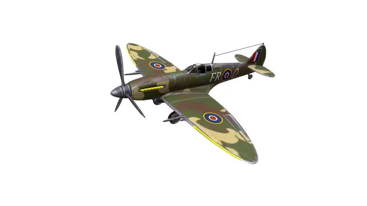 Royal Air Force Fighter Super-marine Spitfire MK1A Low-poly 3D model