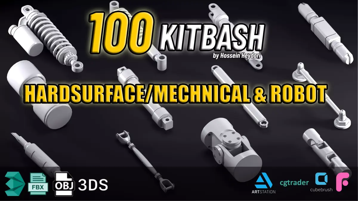 100 kitbash Mechanical and Robot 3D model