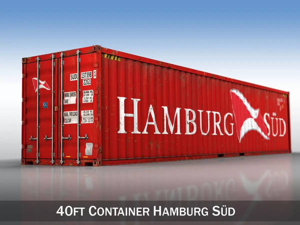 40ft Shipping Container - Hamburg Sued 3D model