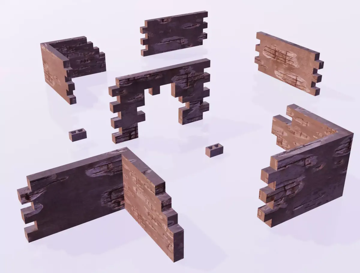 Modular Wall Pack Free low-poly 3D model