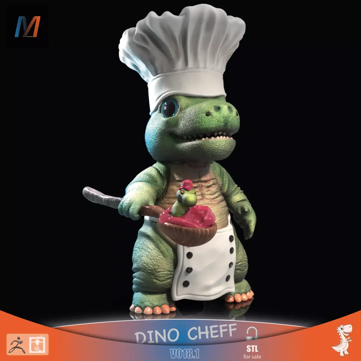 DINO CHEFF - V018 1 3D print model