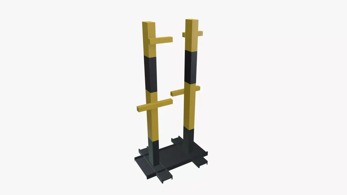 Steel Plate Storage Rack Low-poly 3D model